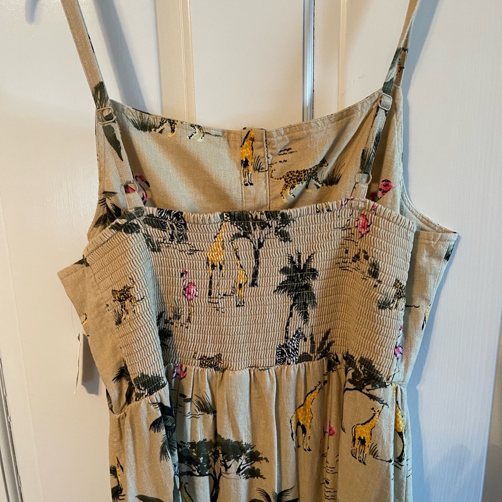 NWT Safari Print Beige Maxi Dress - Picture 5 of 6